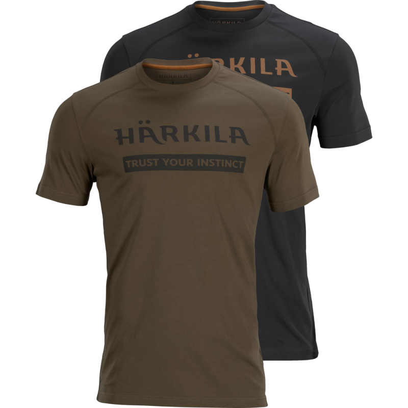 Tricou Logo T-Shirt 2-Pack Willow Green/Black Harkila