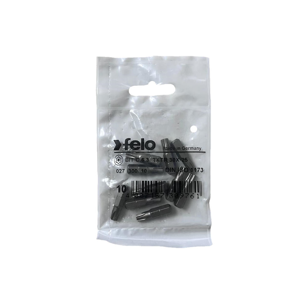 Set 10 biti Felo, seria Industrial profil Torx TR, C6.3, TTX30, 25mm