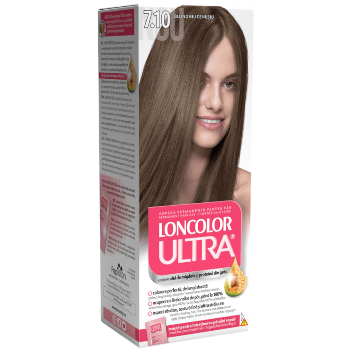 LONCOLOR ULTRA VOPSEA DE PAR 7.10 BLOND BEJ CENUSIU