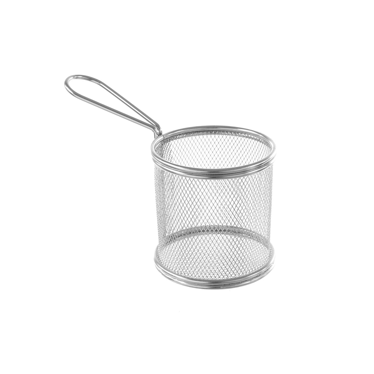 Cos servire tip mini-fry, pentru servire snacks , cartofi prajiti, inox, 90x(H)90 mm, Hendi