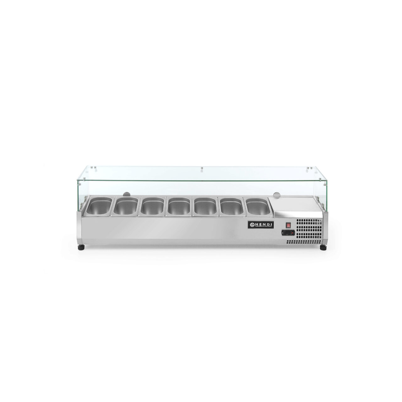 Vitrina frigorifica tip display, capacitate 5 x GN 1/4, ARKTIC by Hendi, corp inox, interval temperatura +2/+8 gr C,1200x335x(H)430