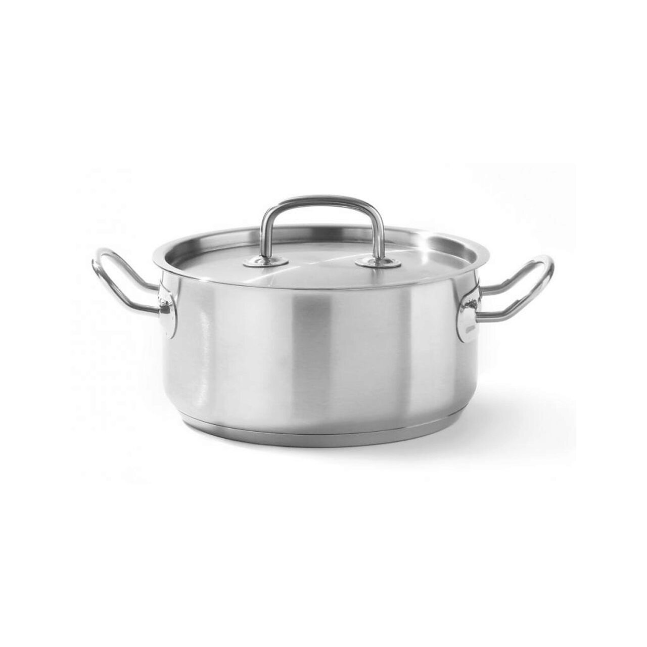 Cratita cu capac, 12 Lit, 32 cm diametru x 15 cm inaltime , inox cu finisaj satinat, fund triplu capsulat, potrivita si pentru inductie, Hendi Kitchen Line, potrivita si pentru uz profesional