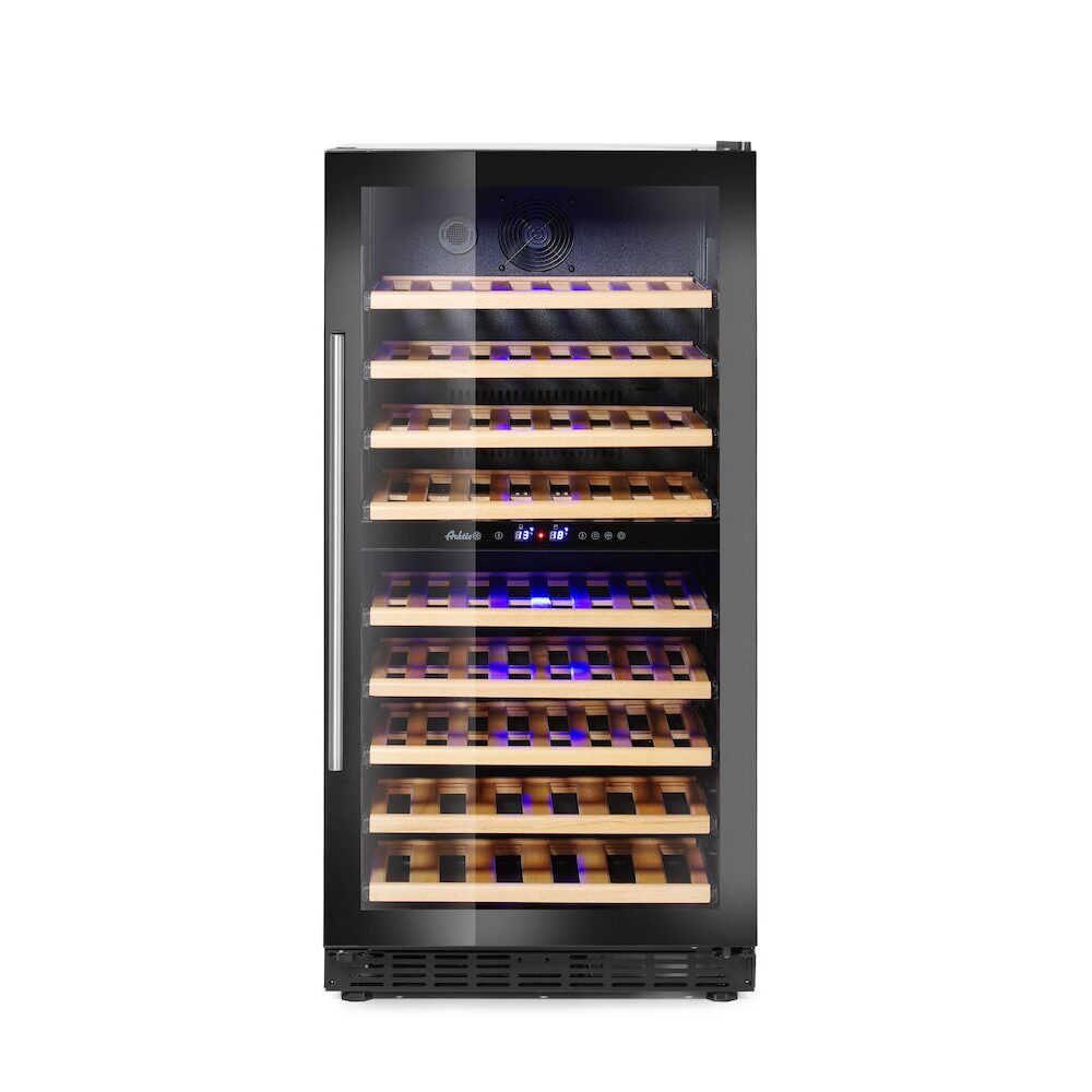 Dulap frigorific pentru vin cu reglare temperatura in 2 zone, 72 sticle,Hendi 232 litri, 220-240V/90W, 595x605x(H)1225 mm