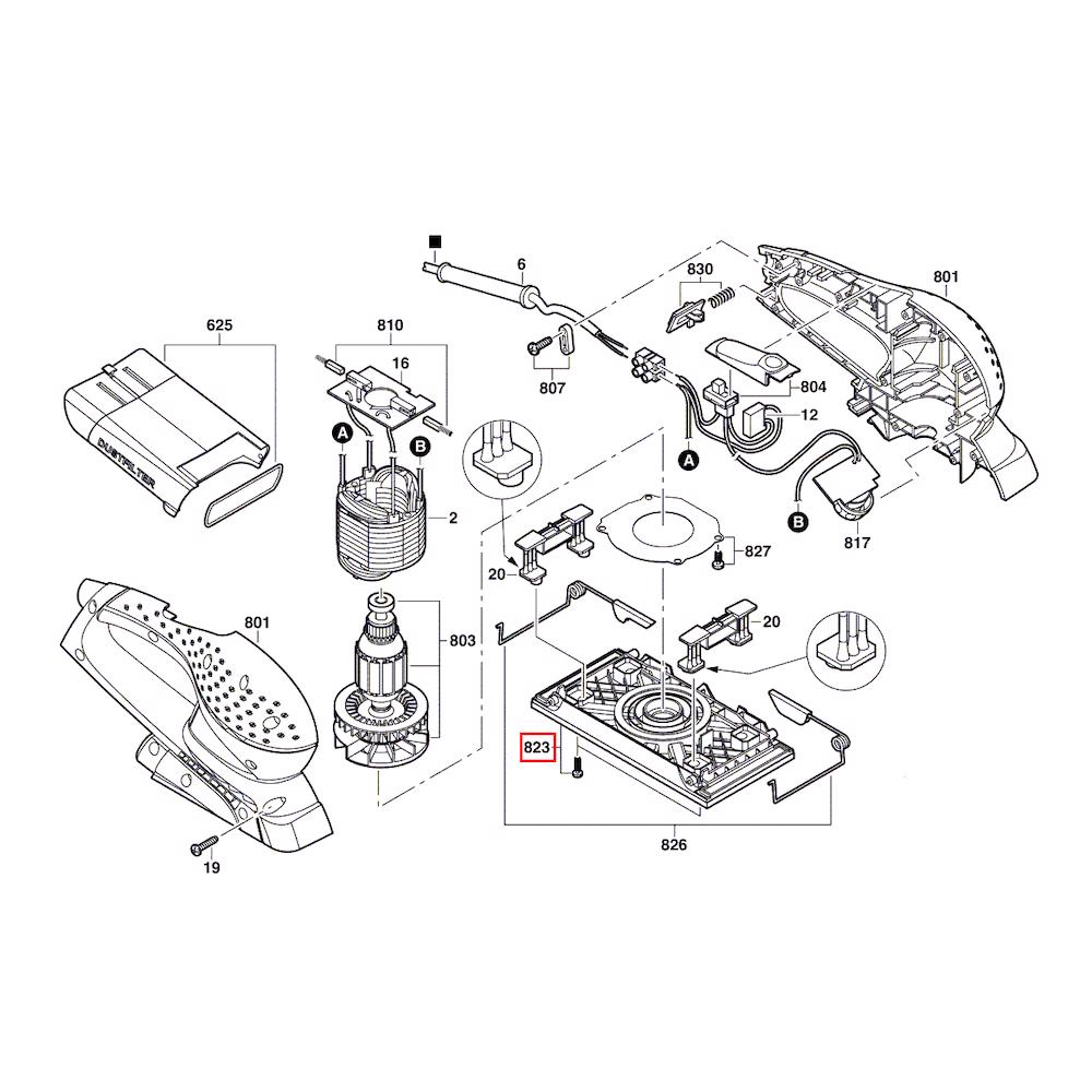 SKIL 2610398584, Placa de baza pentru slefuitorul cu vibratii SKIL 7361