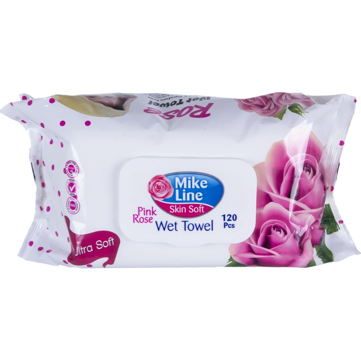 MIKE LINE SERVETELE UMEDE CAPAC PINK ROSE 120BUC