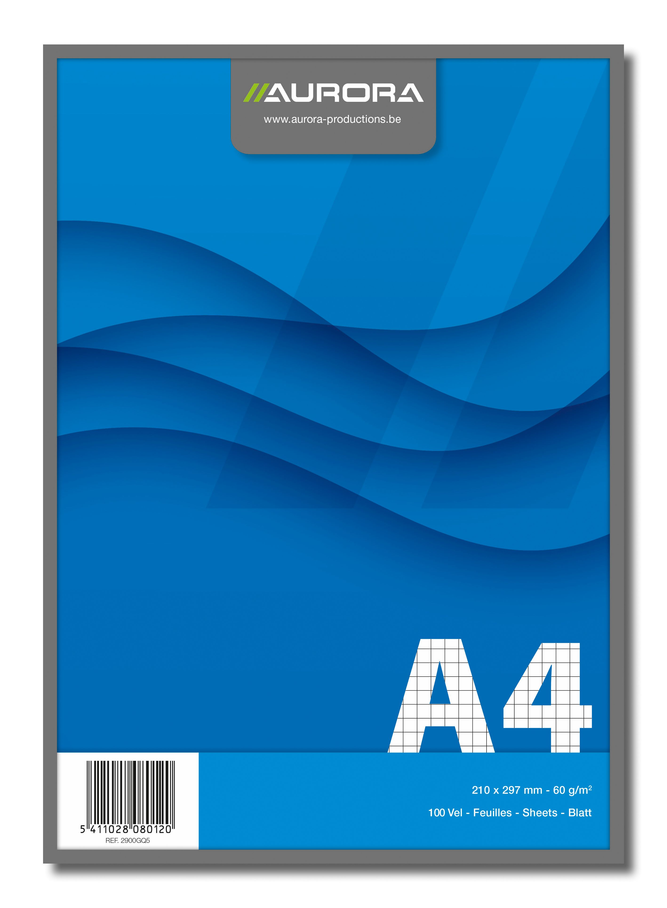 Blocnotes capsat, A4, 100 file - 60gsm, microperforatii, AURORA Office - matematica