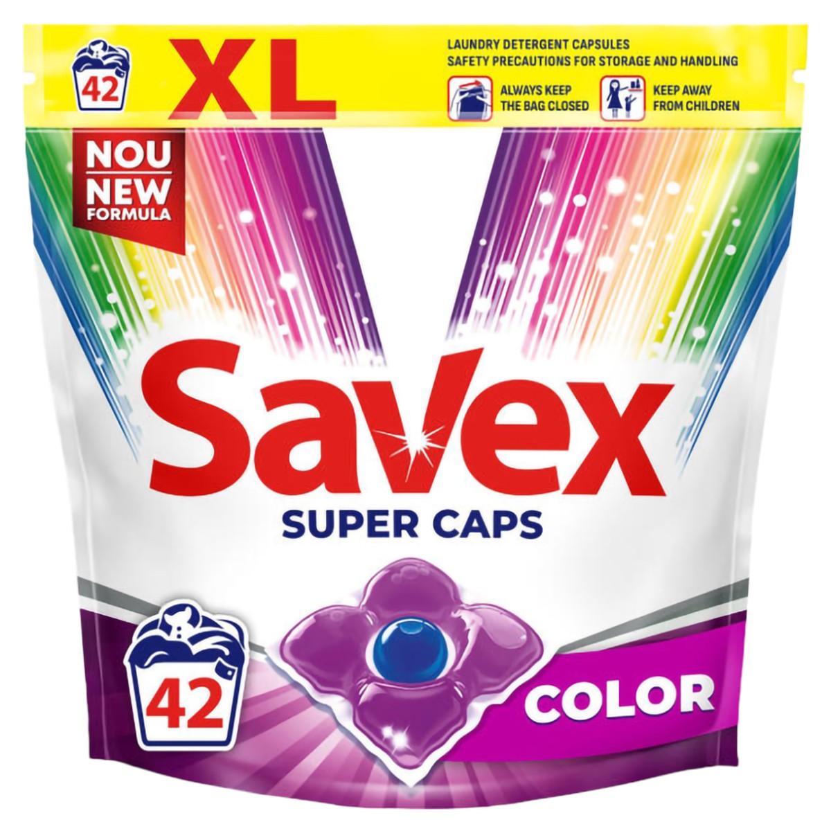 SAVEX SUPER CAPS DETERGENT CAPSULE 42BUC COLOR