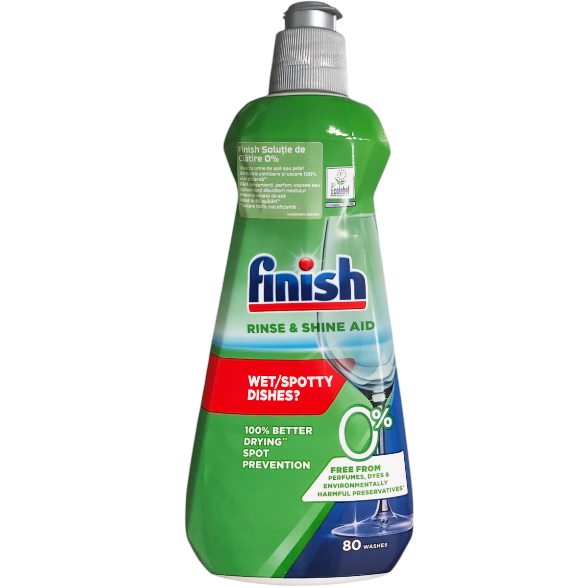 FINISH ALL IN 1 MAX ECO 0% SOLUTIE CLATIRE MASINA SPALAT VASE 400ML