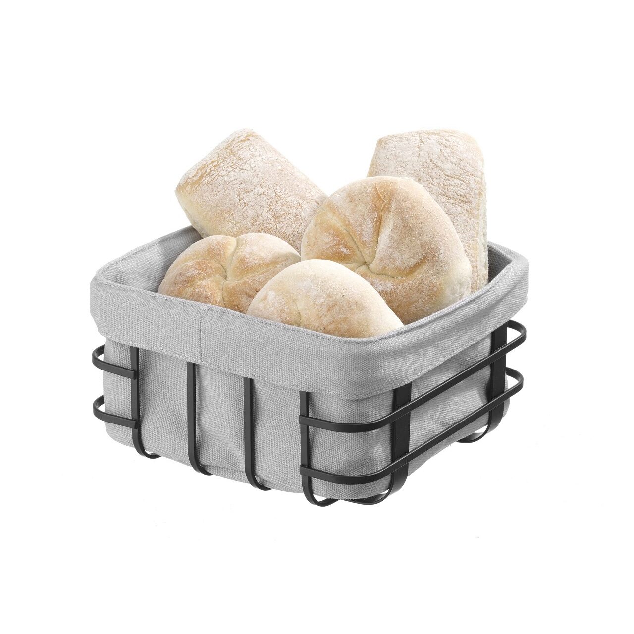Cos servire paine cu punga textila, Hendi, 190x190x(H)100 mm