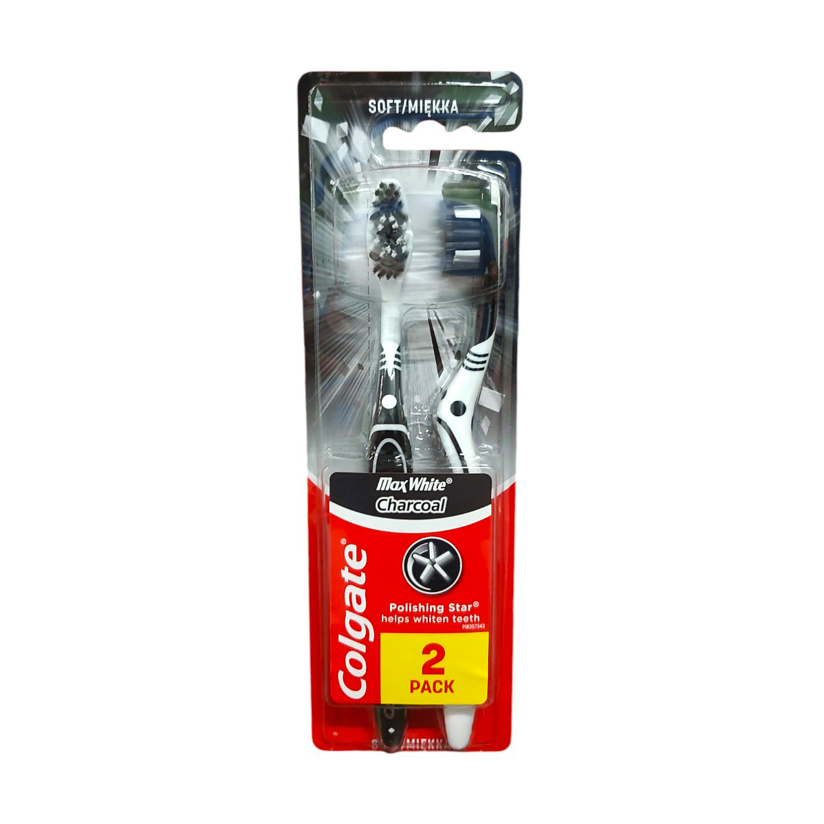 COLGATE MAX PERIUTA DE DINTI WHITE CHARCOAL SOFT 2BUC/SET
