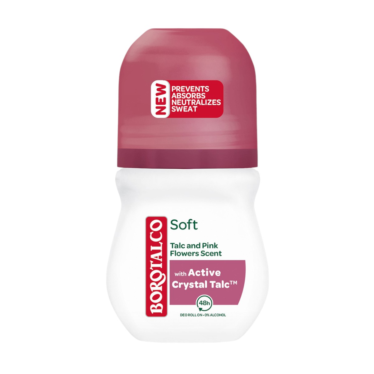 BOROTALCO DEO ROLL-ON 50ML ACTIVE SOFT TALC PINK