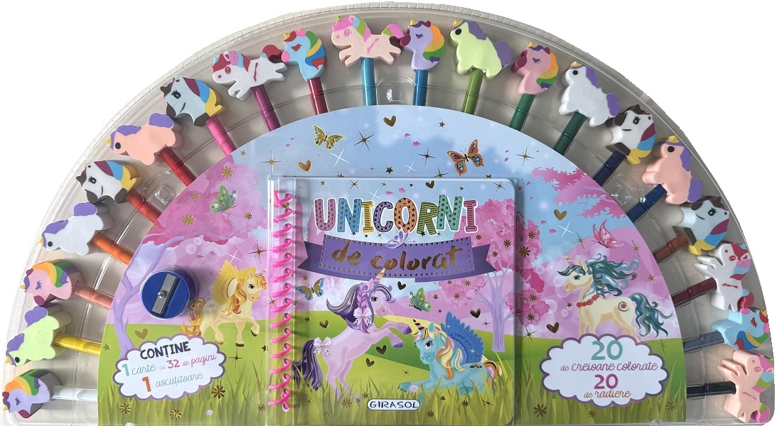 Unicorni de colorat. 20 de creioane