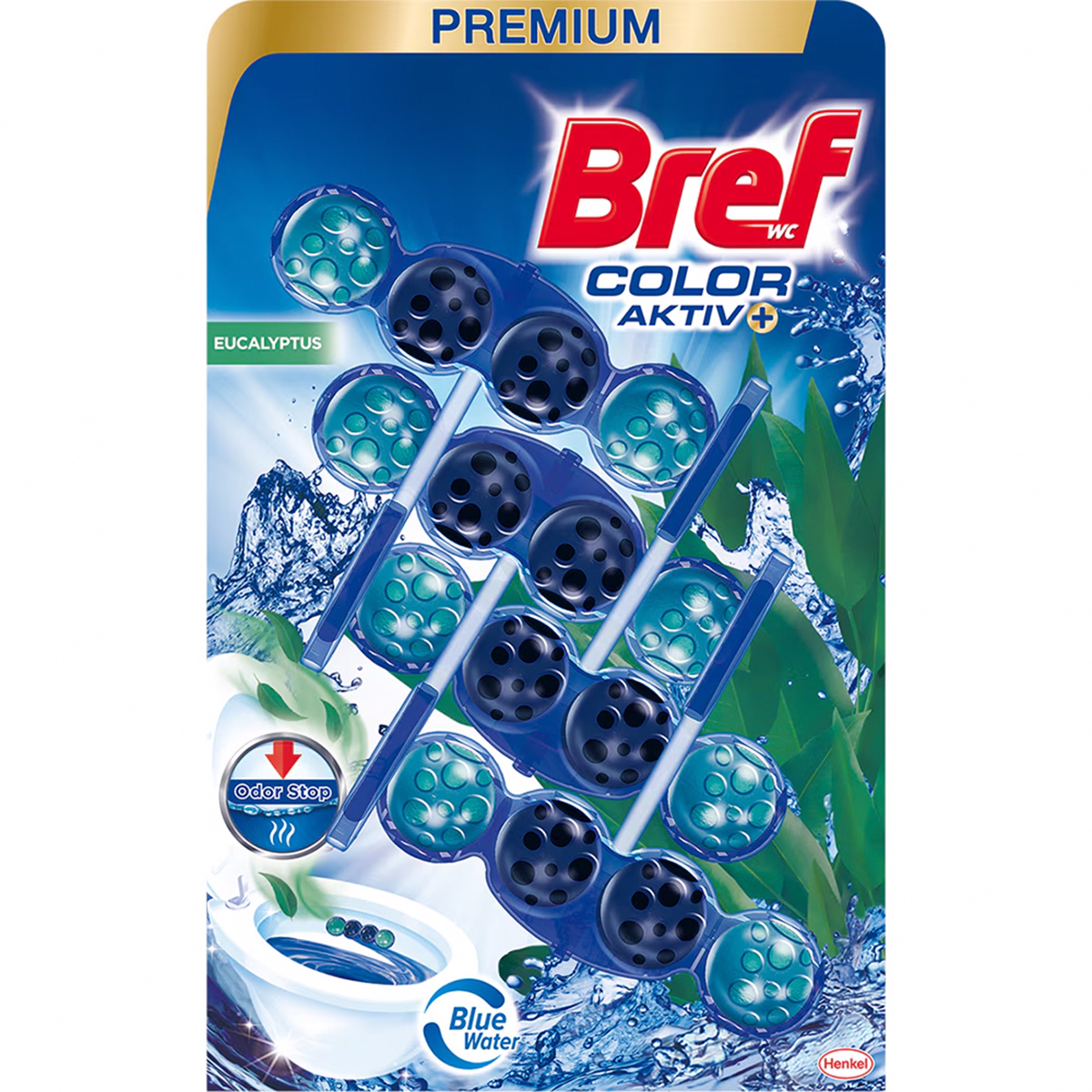BREF COLOR AKTIV ODORIZANT WC 4X50G EUCALIPT
