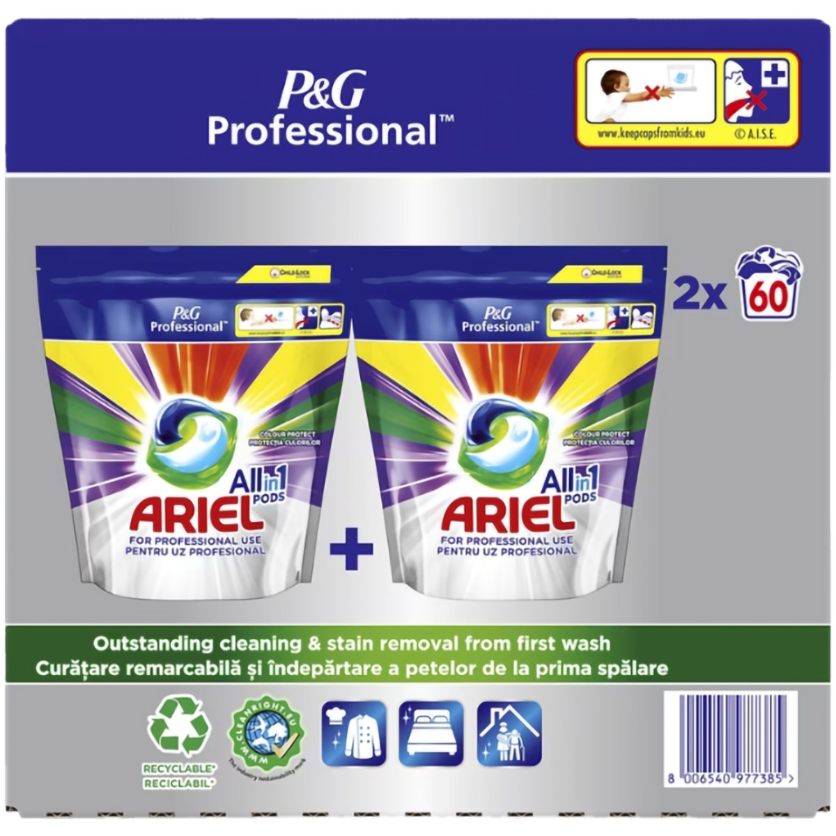 ARIEL ALLIN1 PODS DETERGENT CAPSULE 2X60BUC COLOUR PROTECT
