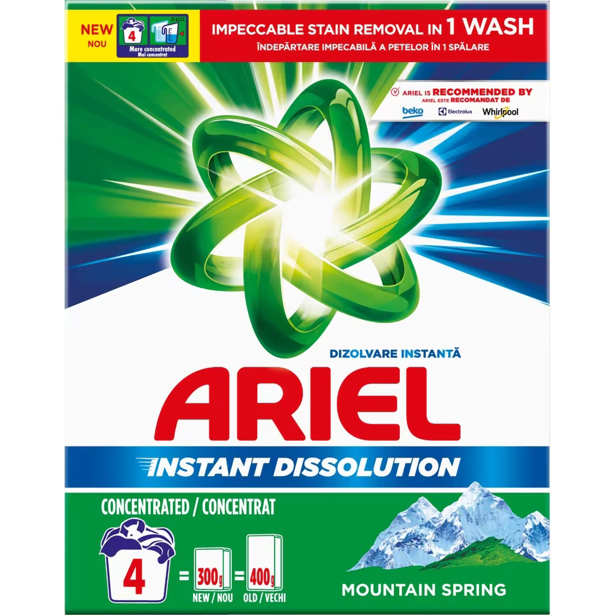 ARIEL DETERGENT PUDRA AUTOMAT 300G MOUNTAIN SPRING 4 SPALARI