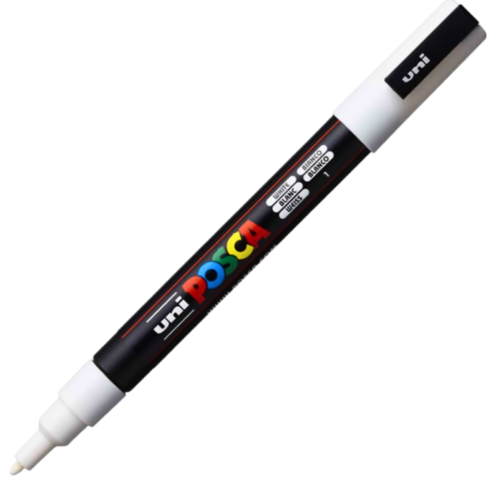 Marker UNI PC-3M 0. 9-1. 3 mm alb Posca M294