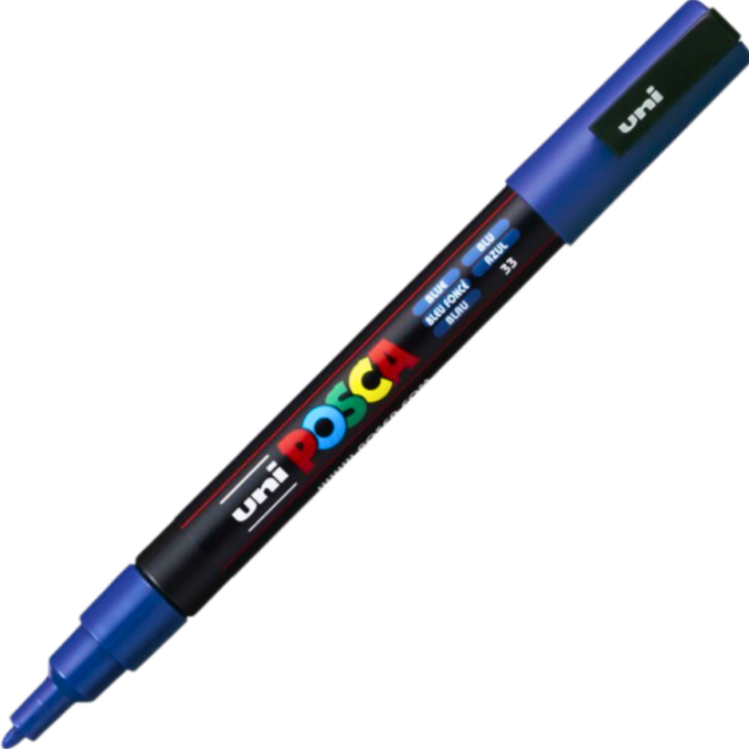 Marker UNI PC-3M 0. 9-1. 3 mm albastru Posca M194