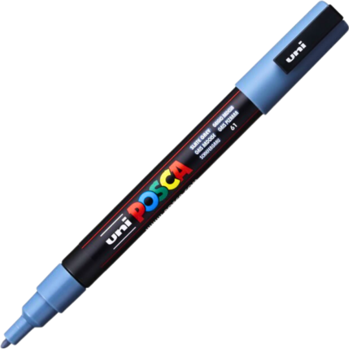 Marker UNI PC-3M 0. 9-1. 3 mm gri-albastrui Posca M631