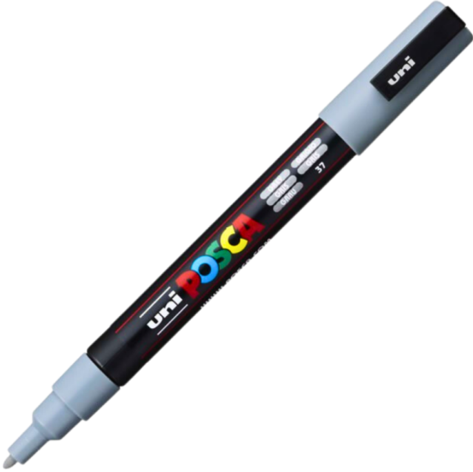 Marker UNI PC-3M 0. 9-1. 3 mm gri Posca M297