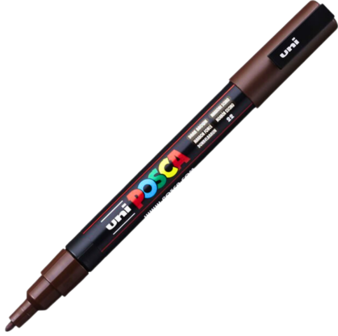 Marker UNI PC-3M 0. 9-1. 3 mm maro inchis Posca M1173