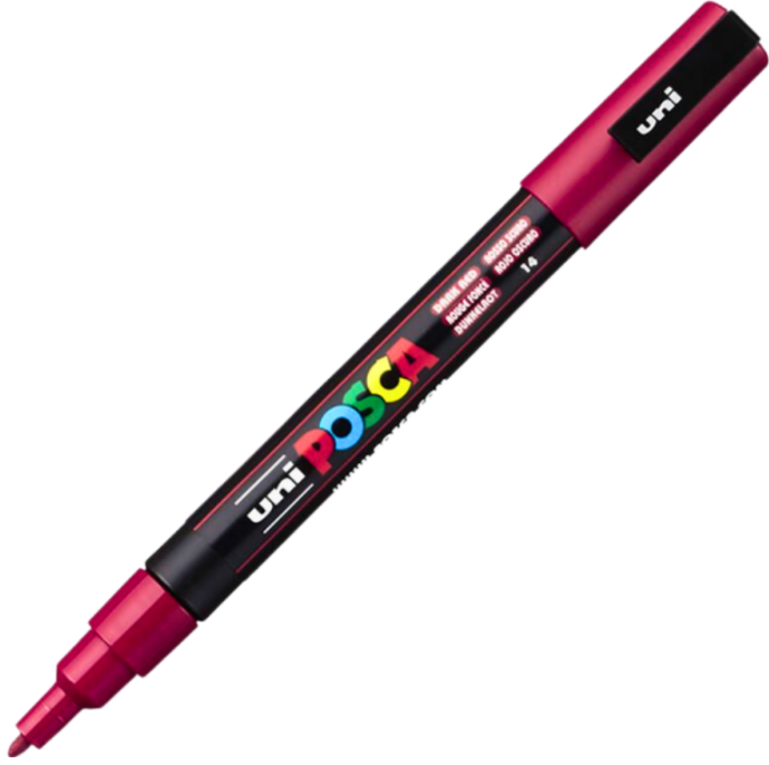 Marker UNI PC-3M 0. 9-1. 3 mm rosu inchis Posca M1198