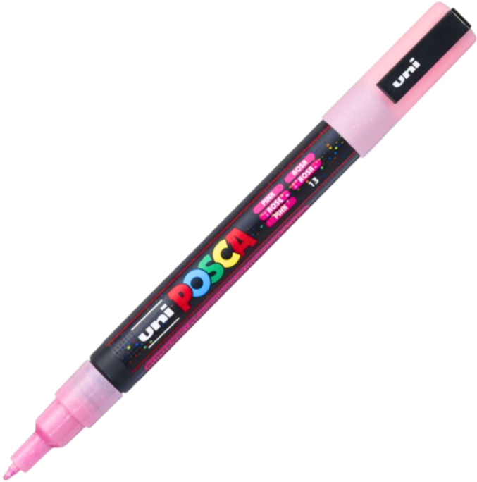 Marker UNI PC-3ML Posca 0. 9-1. 3 mm cu sclipici roz Posca