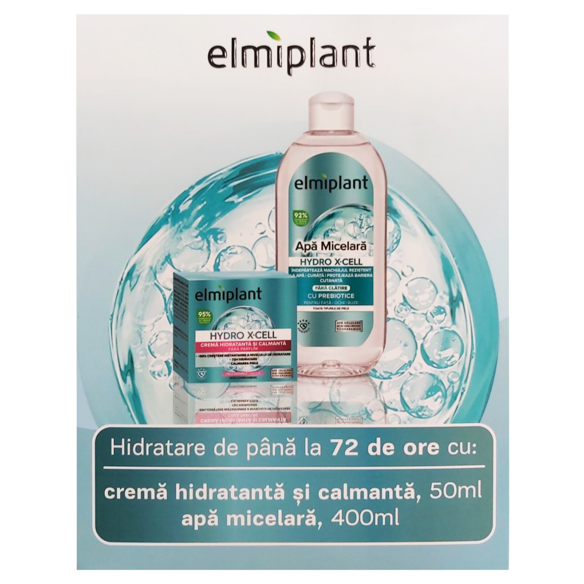 ELMIPLANT HYDRO X-CELL CREMA 50ML+APA MICELARA 400ML SET CADOU