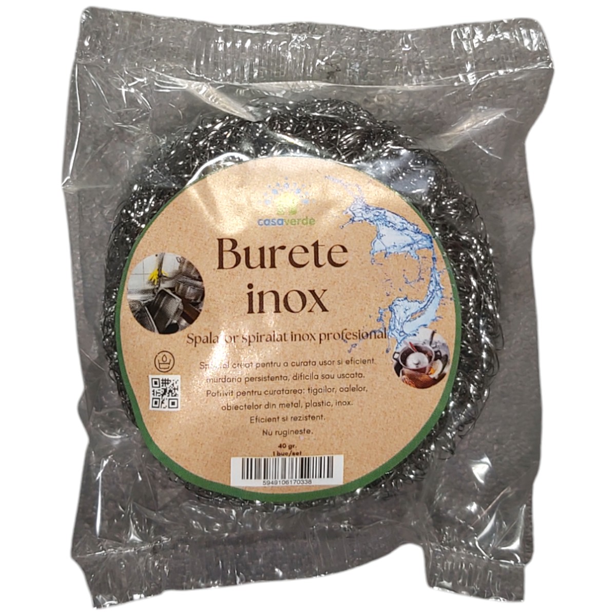 BURETE INOX PENTRU SUPRAFETE SENSIBILE 1PCS