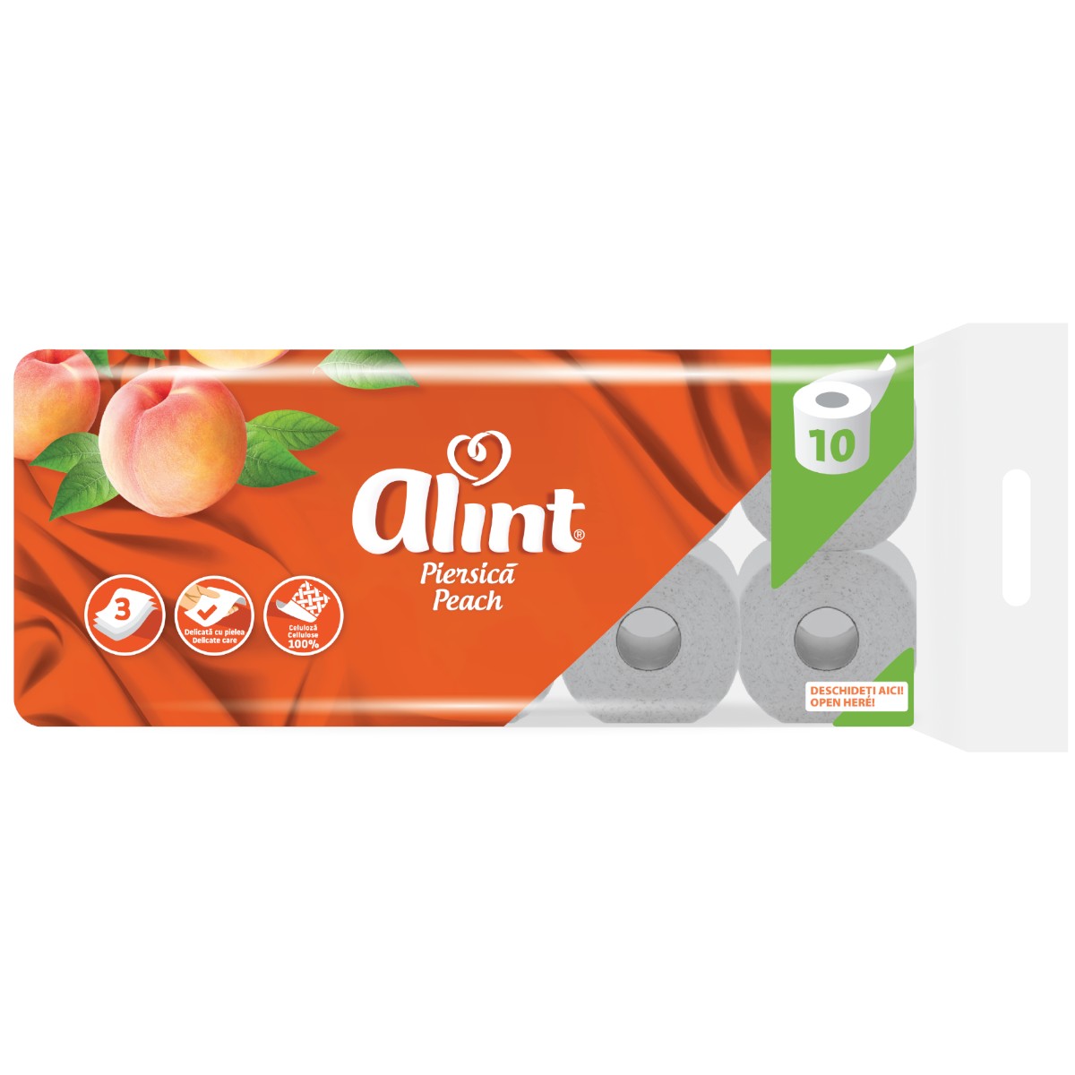 ALINT PRACTIC HARTIE IGIENICA 3STR PIERSICA 10ROLE