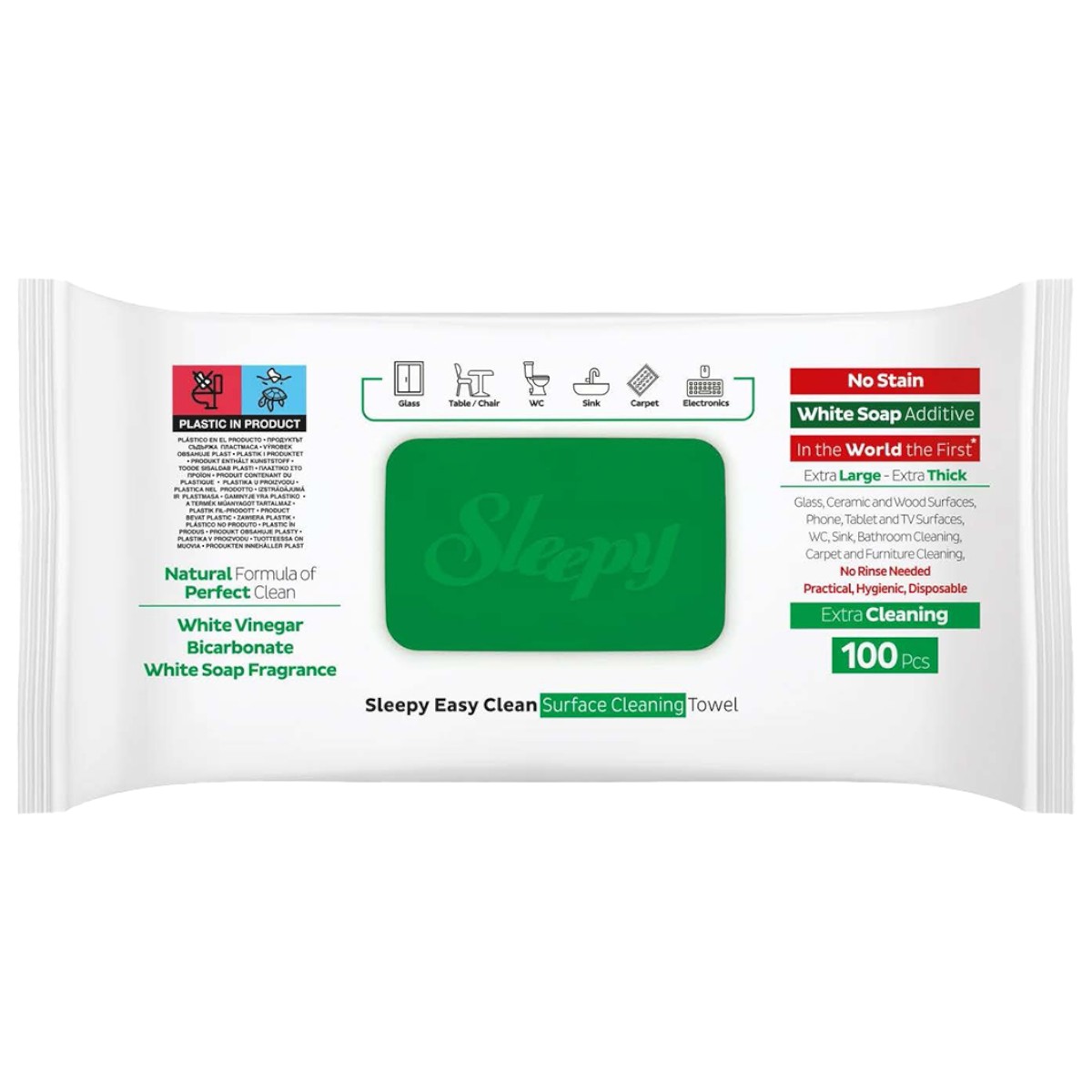 SLEEPY EASY CLEAN SERVETELE UMEDE WHITE SOAP 100BUC