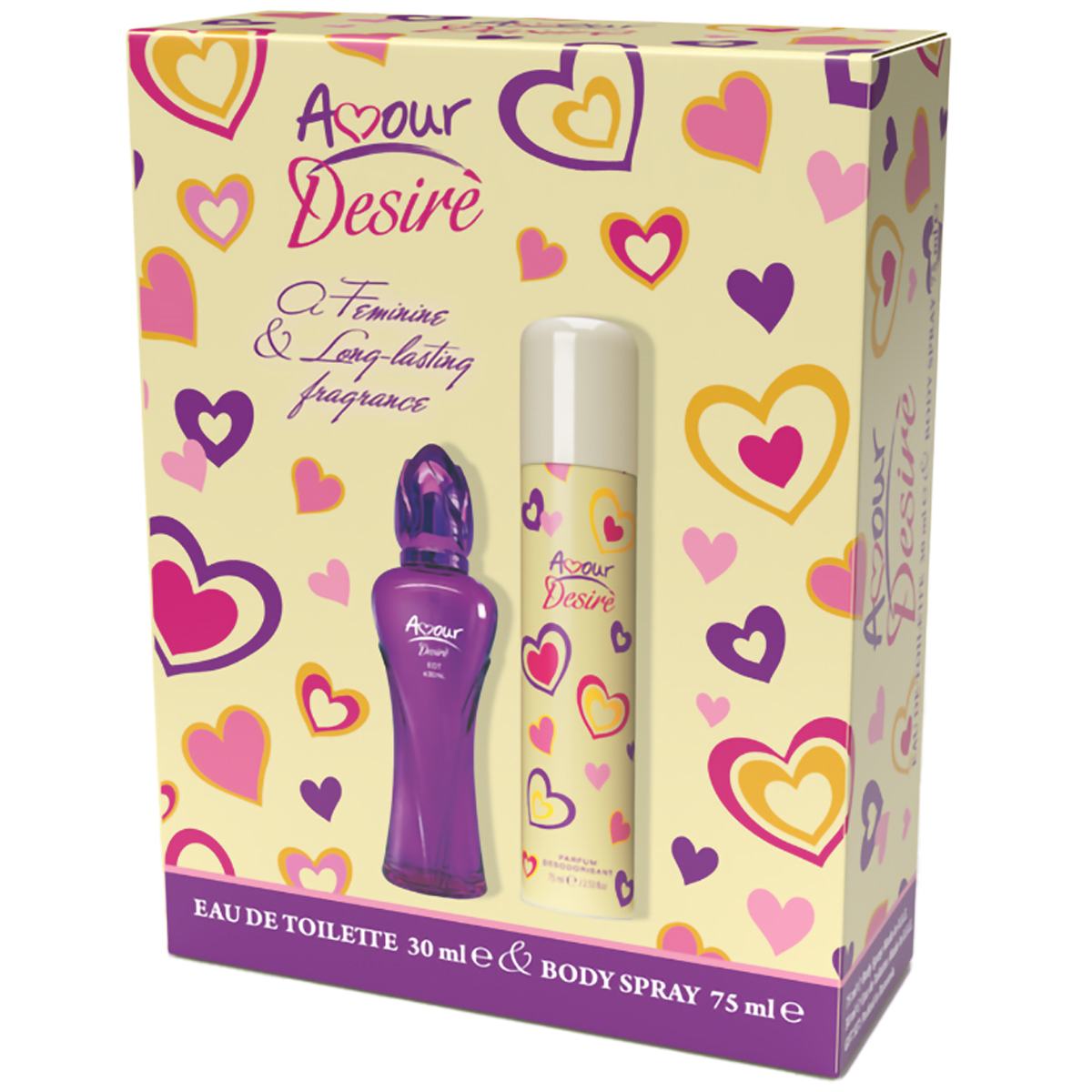 AMOUR DESIRE DEO SPRAY 75ML+EDT 30ML CASETA CADOU