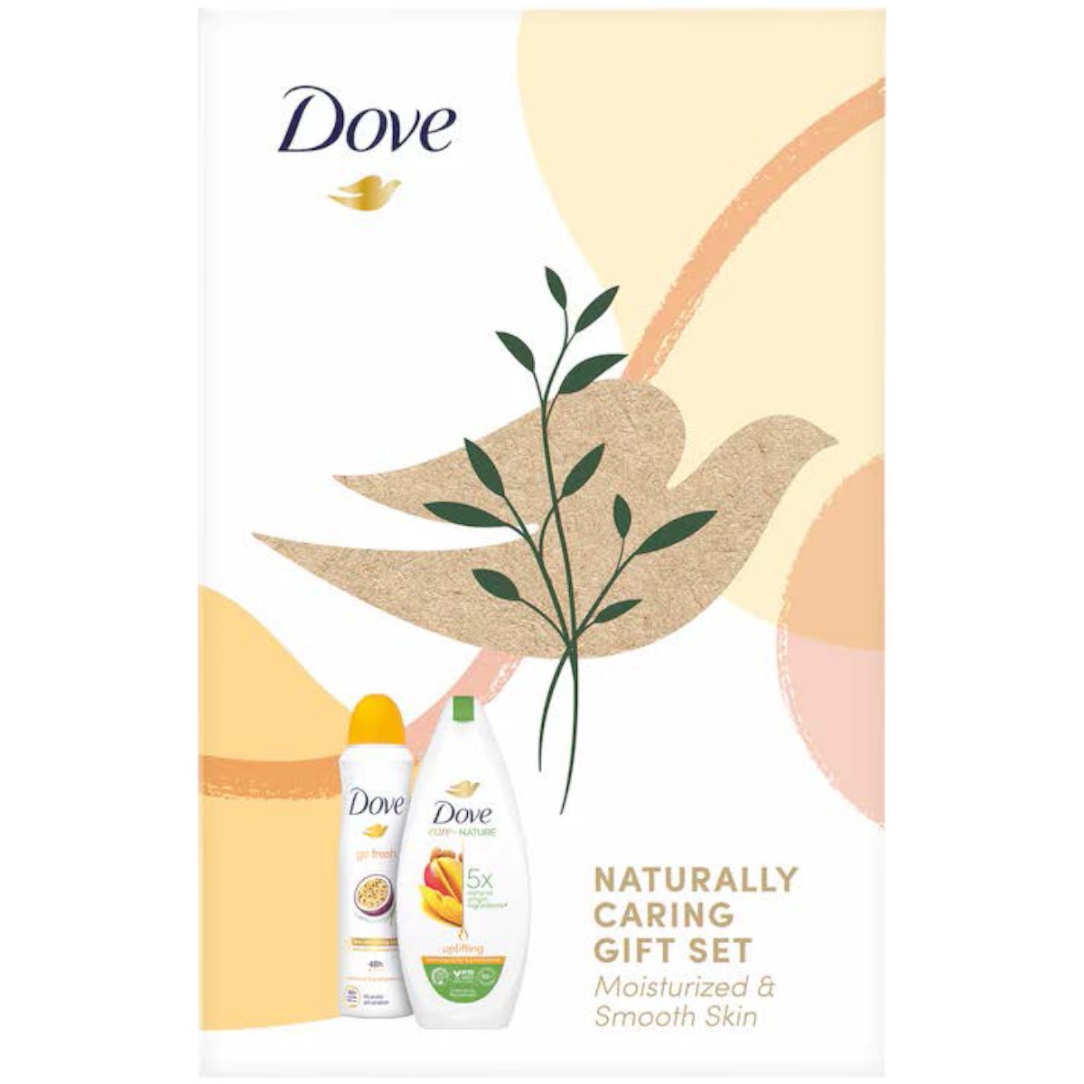 DOVE NATURALLY CARING DEO SPRAY 150ML+GEL DE DUS 250ML SET CADOU