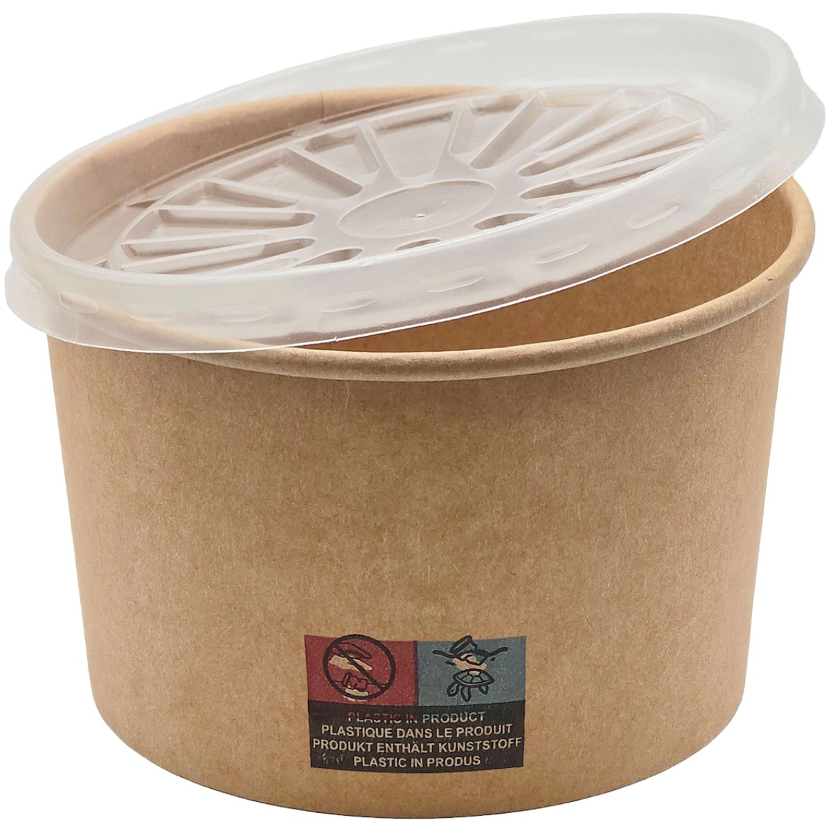 BOL KRAFT CARTON + CAPAC TRANSPARENT PP 16OZ 25BUC/SET