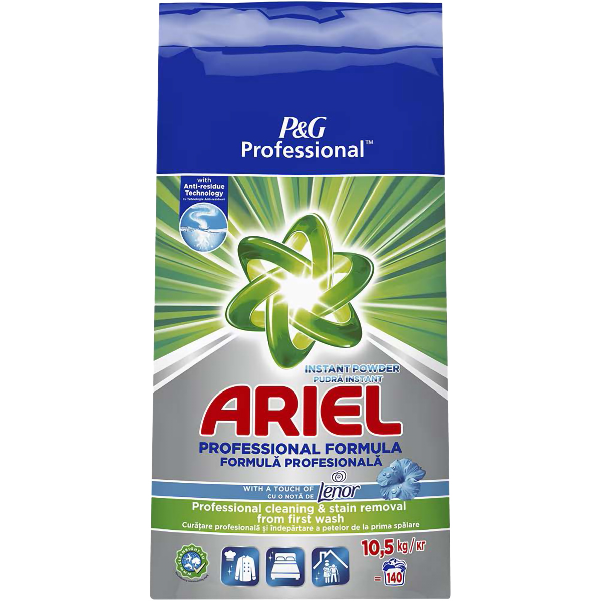 ARIEL DETERGENT PUDRA AUTOMAT 10.5KG  TOUCH OF LENOR 140 SPALARI