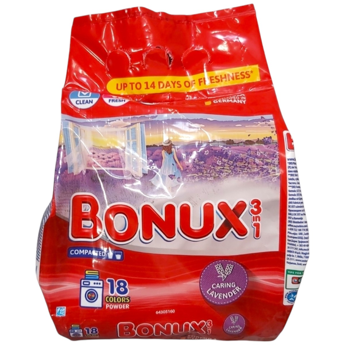BONUX 3IN1 DETERGENT PUDRA AUTOMAT 1.17KG COLOR CARING LAVENDER 18 SPALARI