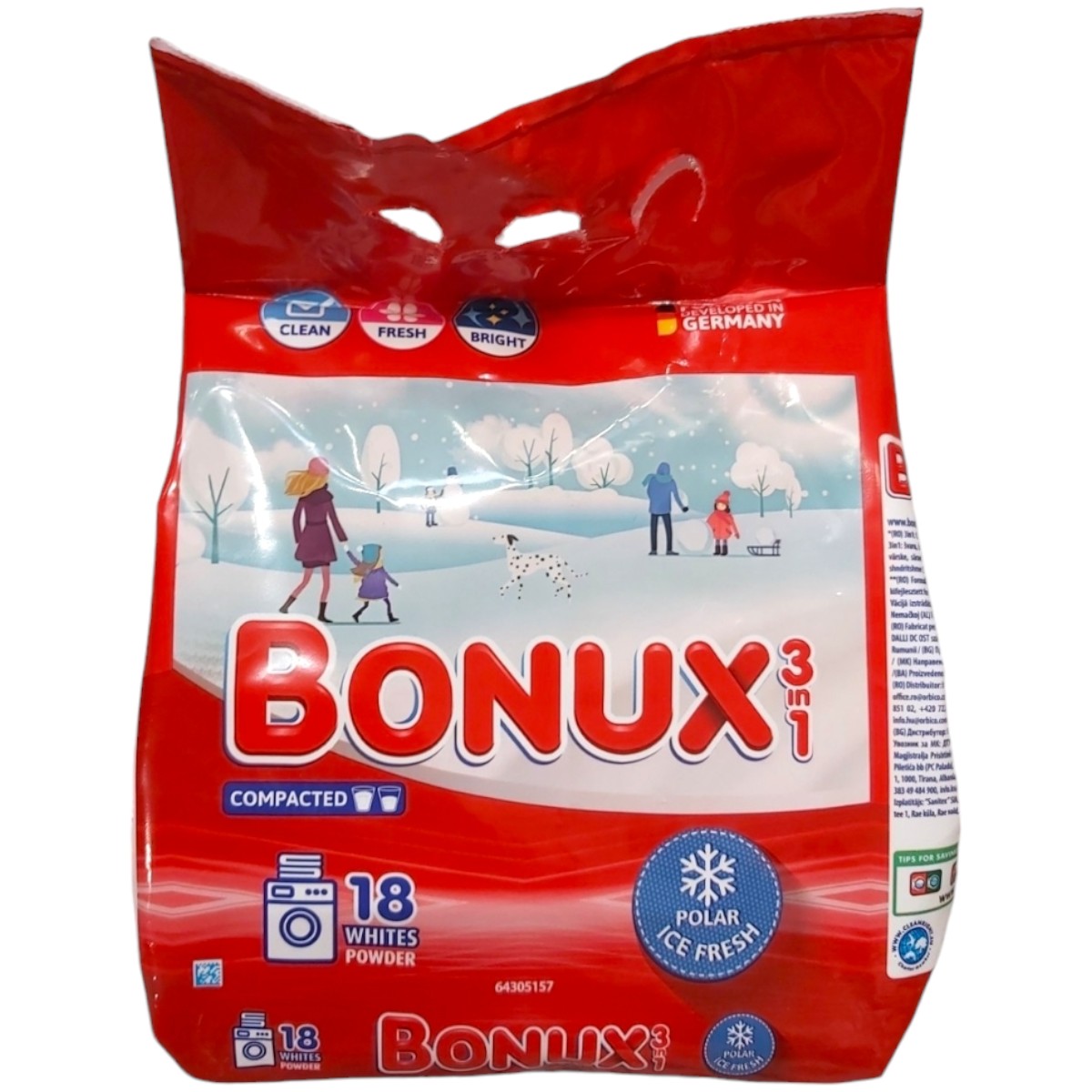 BONUX 3IN1 DETERGENT PUDRA AUTOMAT 1.17KG POLAR ICE FRESH 18 SPALARI