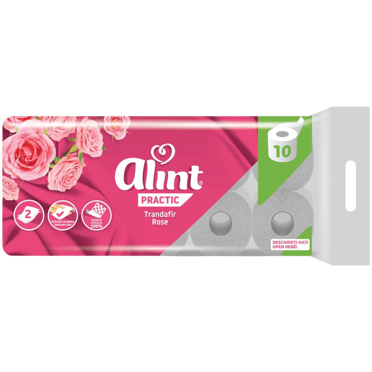 ALINT PRACTIC HARTIE IGIENICA 2STR TRANDAFIRI 10ROLE