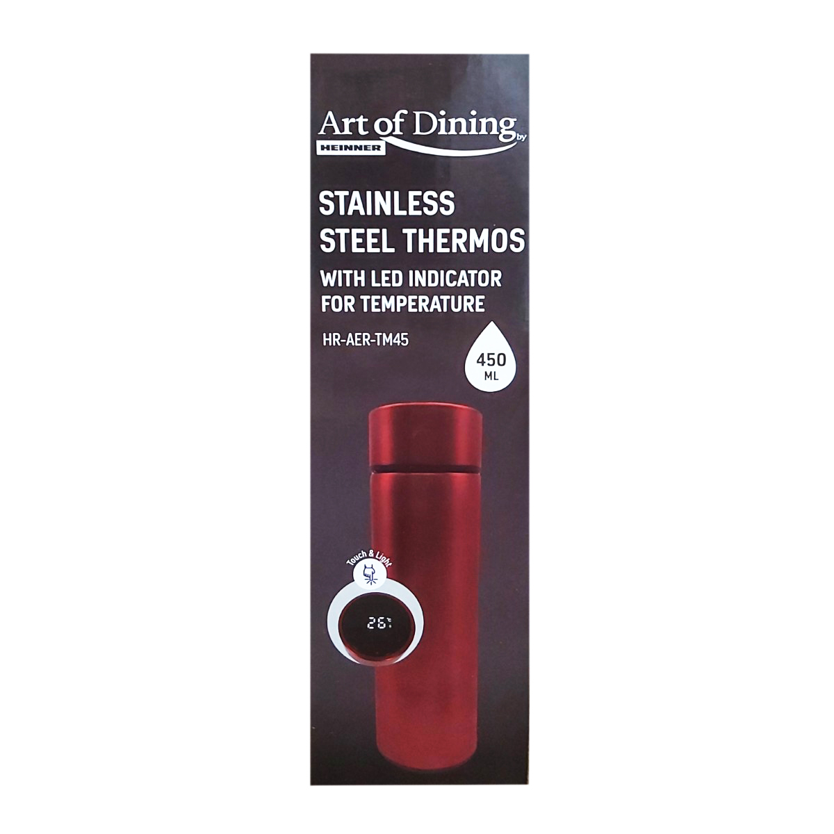 HEINNER TERMOS INOX 450ML CU INDICATOR DE TEMPERATURA