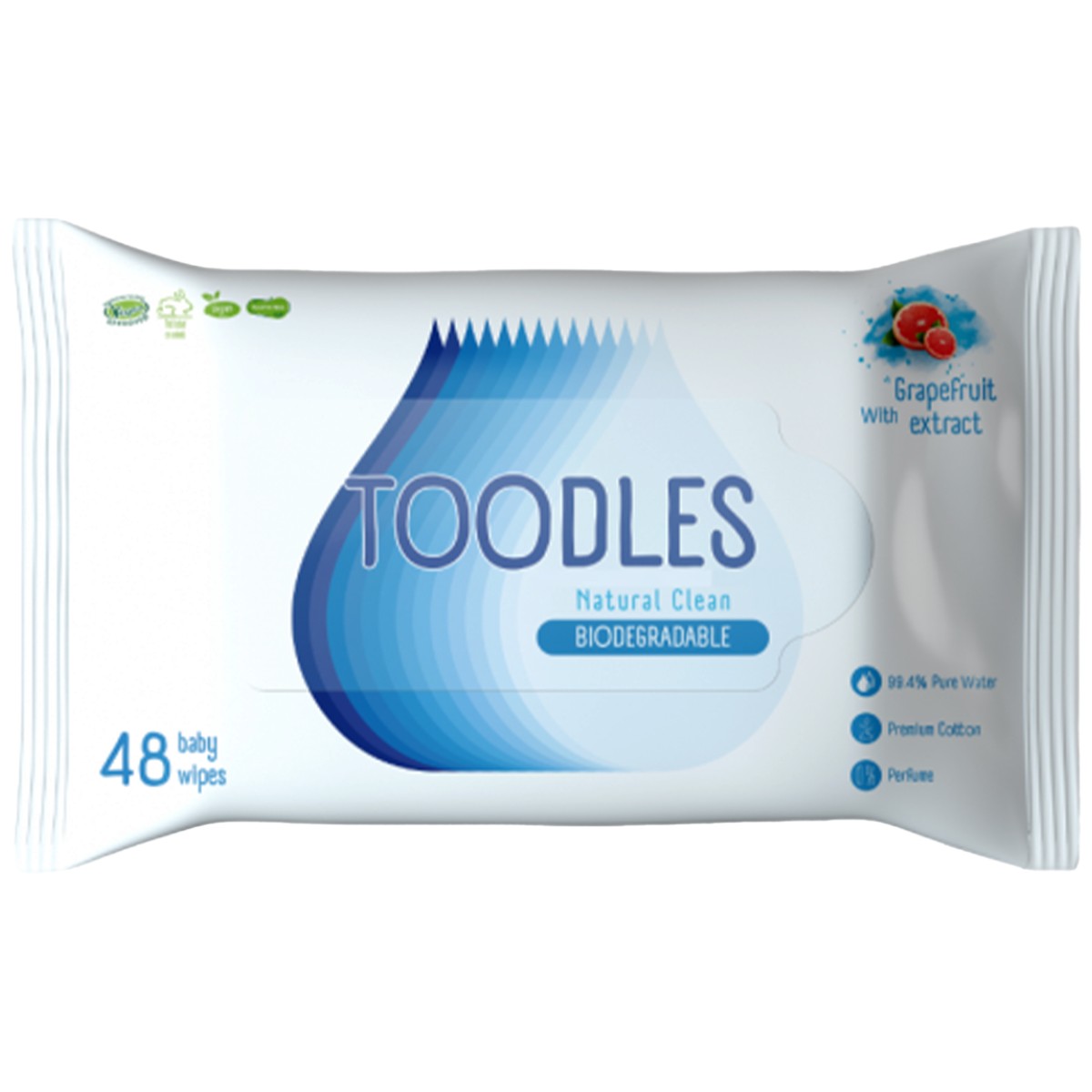 TOODLES SERVETELE UMEDE BIODEGRADABILE 48BUC GRAPEFRUIT