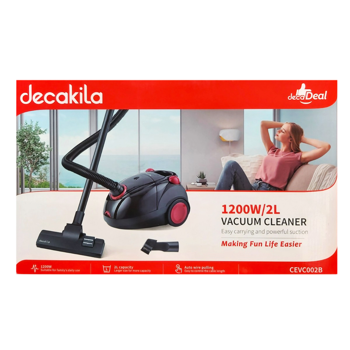 DECALIKA ASPIRATOR 1200W/2L CEVC002B