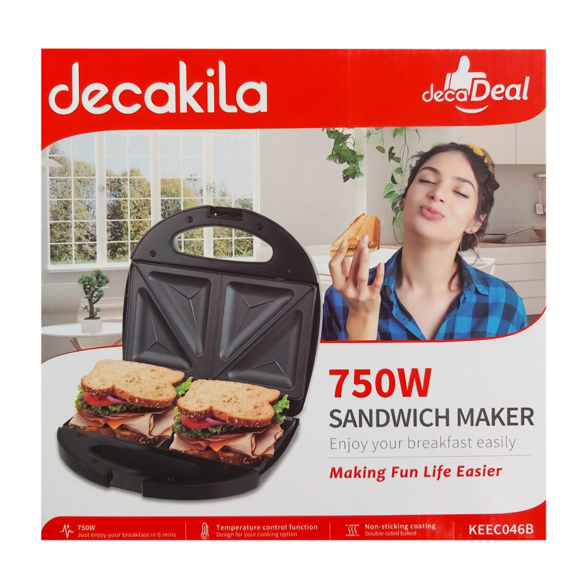 DECAKILA SANDWICH MAKER 750W KEEC046B