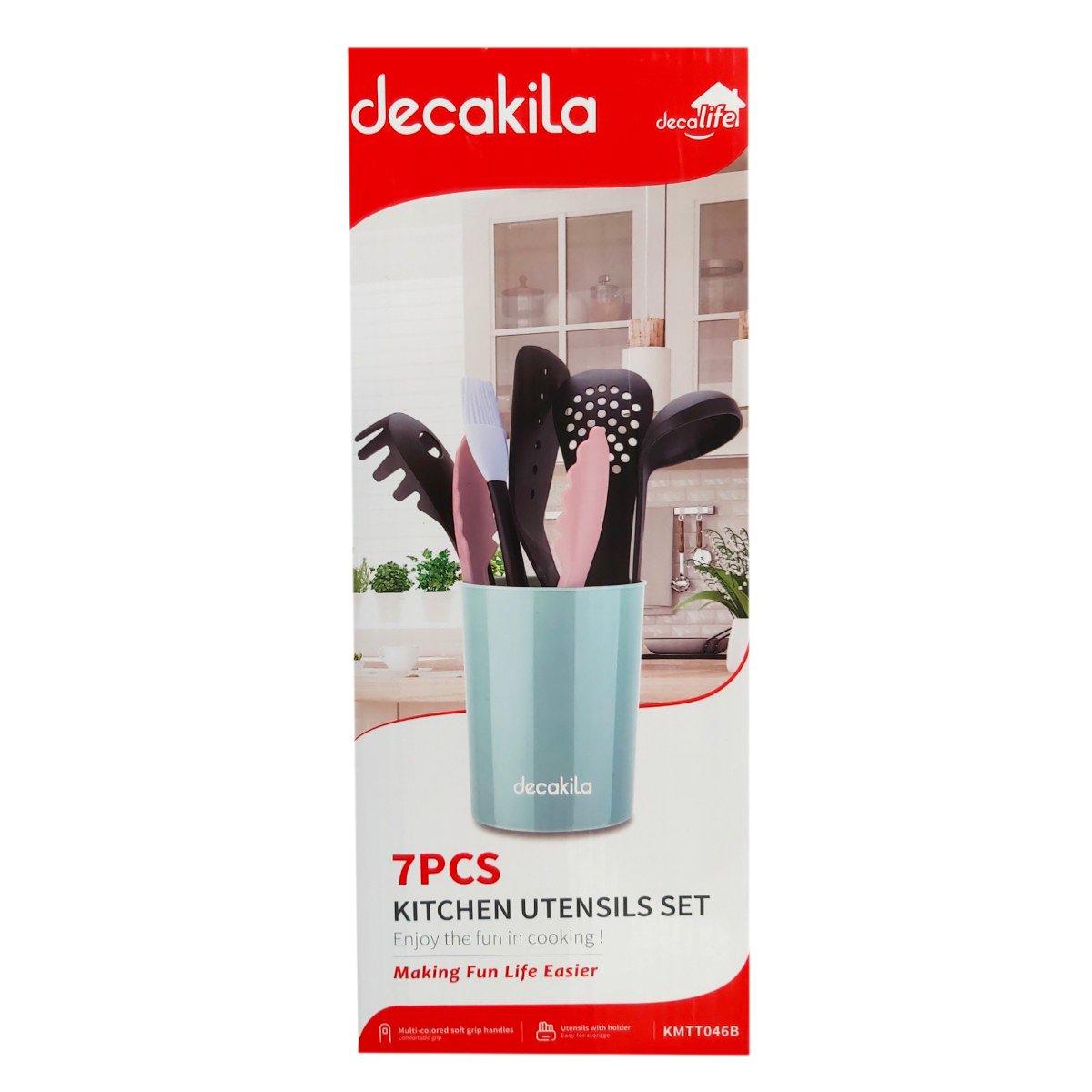 DECAKILA SET USTENSILE BUCATARIE COLOR CU SUPORT 7PCS KMTT046B