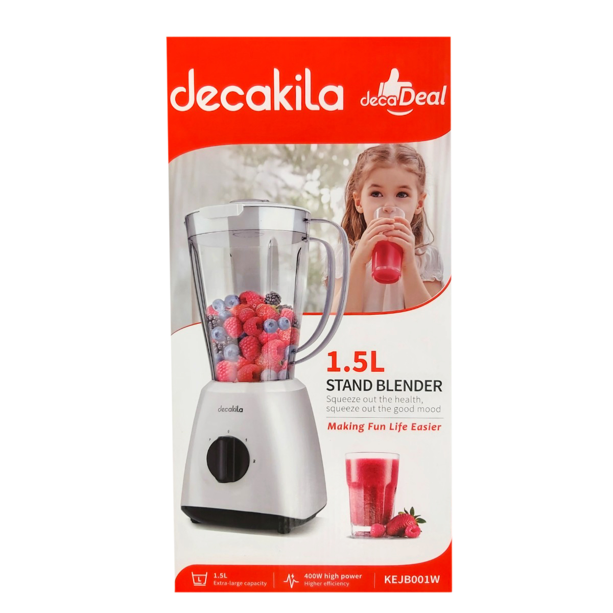 DECAKILA BLENDER 400W 1.5L KEJB001W