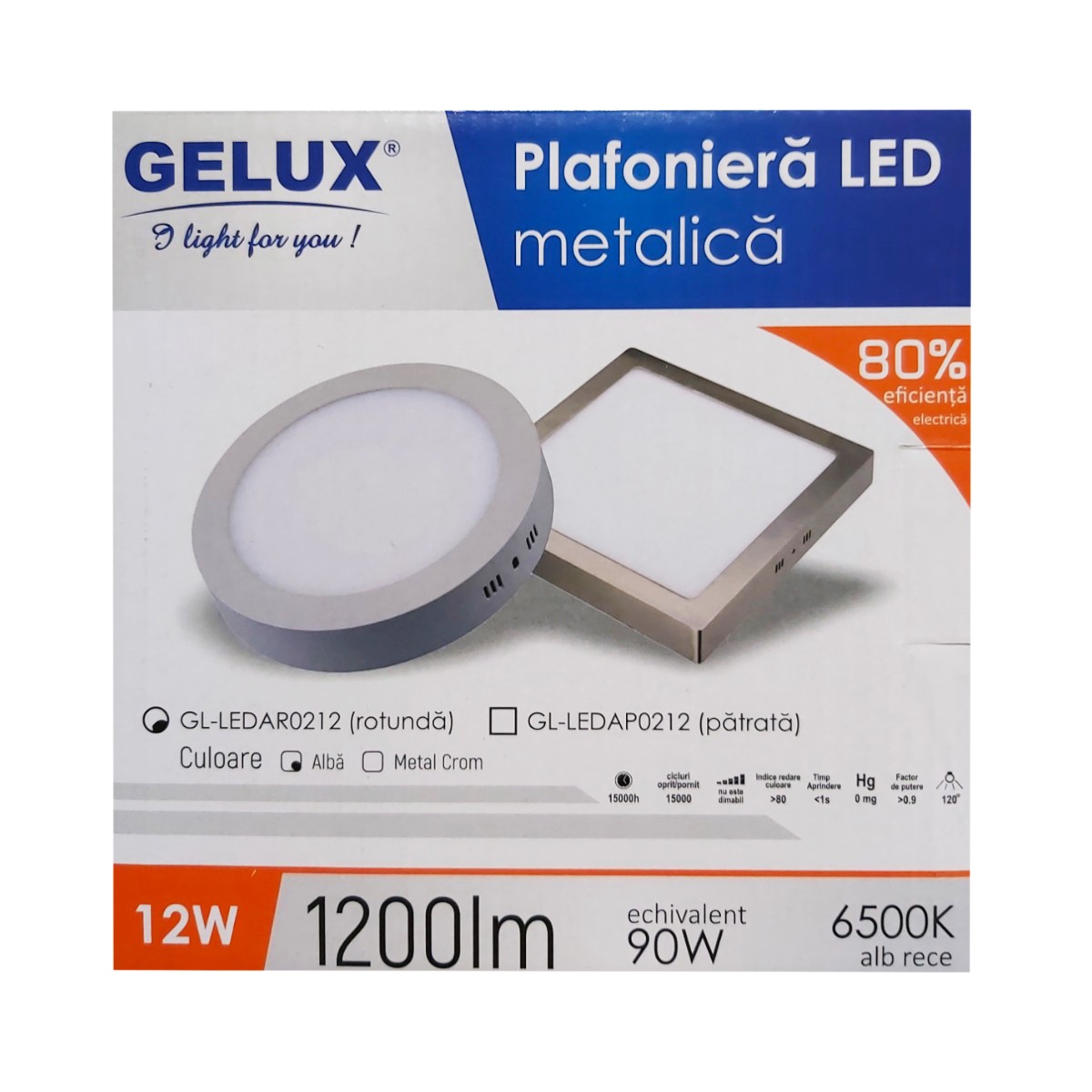 GELUX PLAFONIERA ROTUNDA12W GL-LEDAR0212 6500K