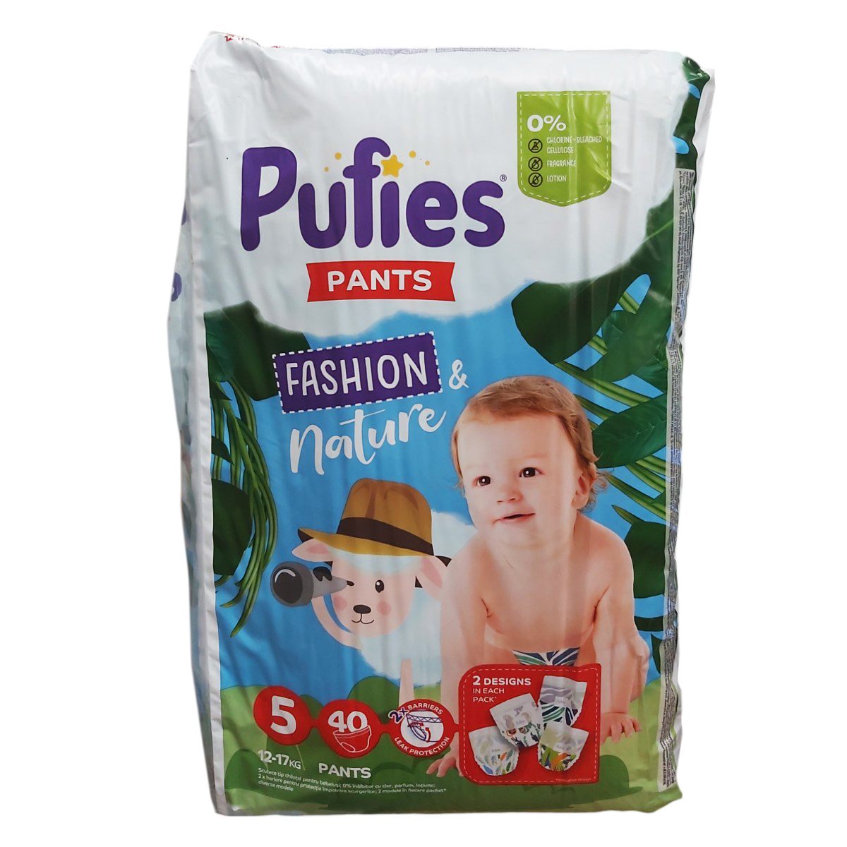 PUFIES PANTS FASHION&NATURE SCUTECE BEBE NR.5 12-17KG 40BUC