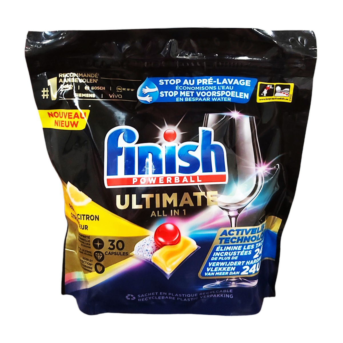 FINISH ALL IN 1 ULTIMATE DETERGENT VASE TABLETE 30BUC LEMON