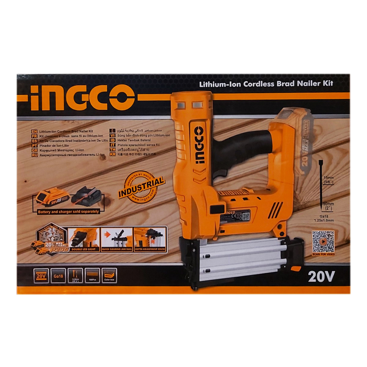 INGCO PISTOL CUIE PENTRU LEMN 20V CBNLI2028