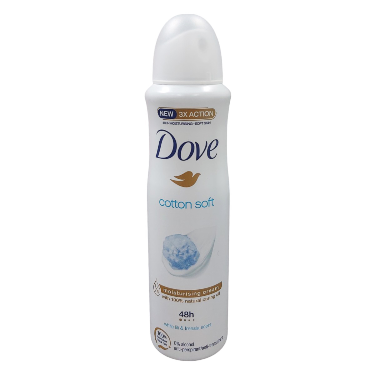 DOVE DEO SPRAY COTTON SOFT 150ML WHITE LILI&FRESIA