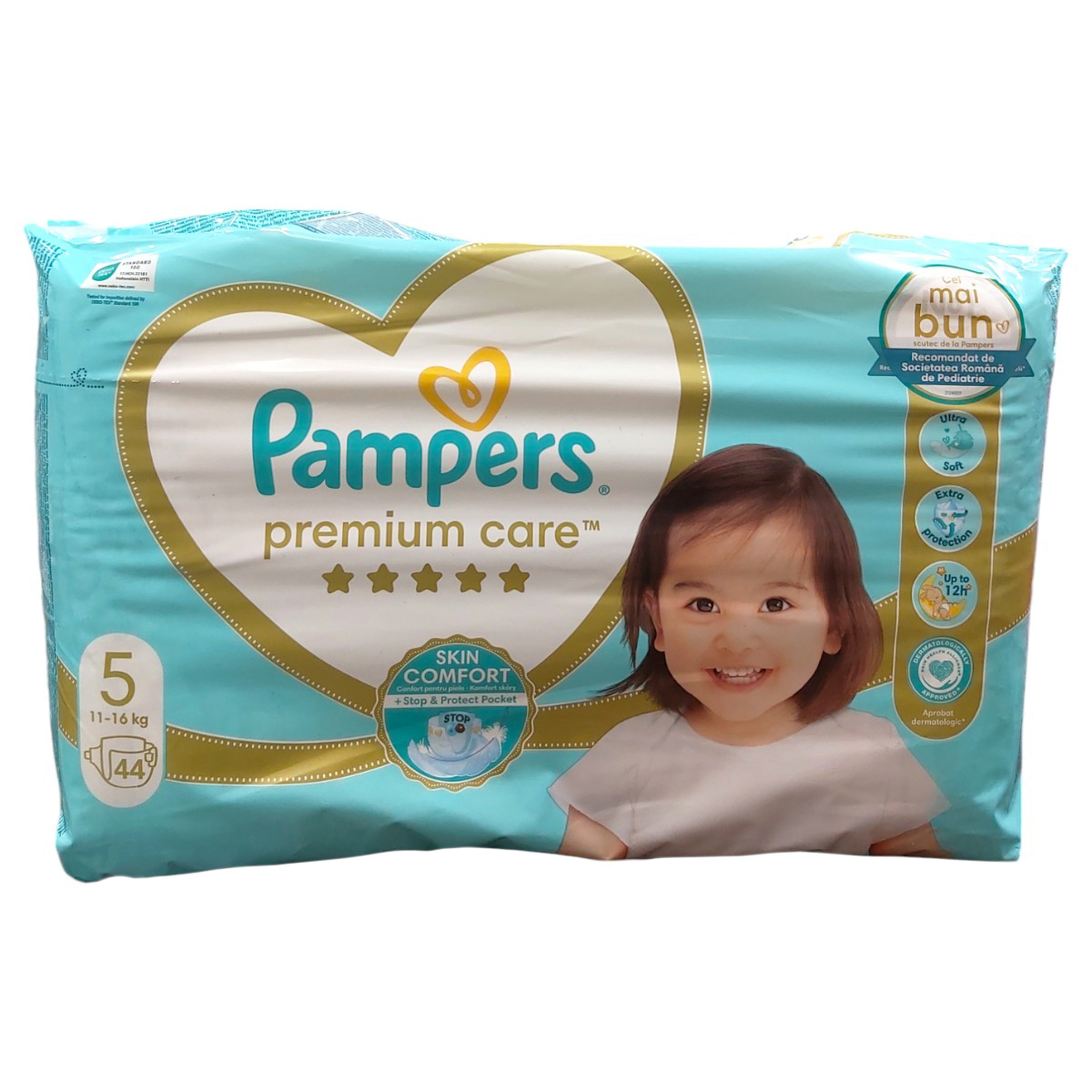 PAMPERS PREMIUM CARE SCUTECE BEBE NR5 11-16KG 44BUC