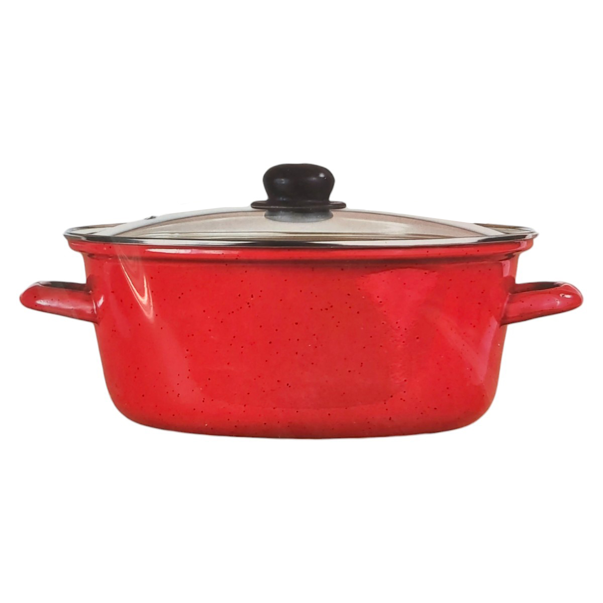 VAS EMAILAT CU CAPAC DE STICLA 24CM 4L 323S/24ID/1